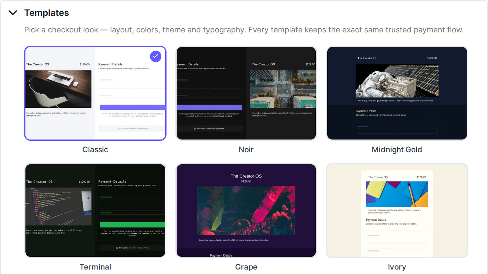 Pocketsflow checkout page templates for digital product sales