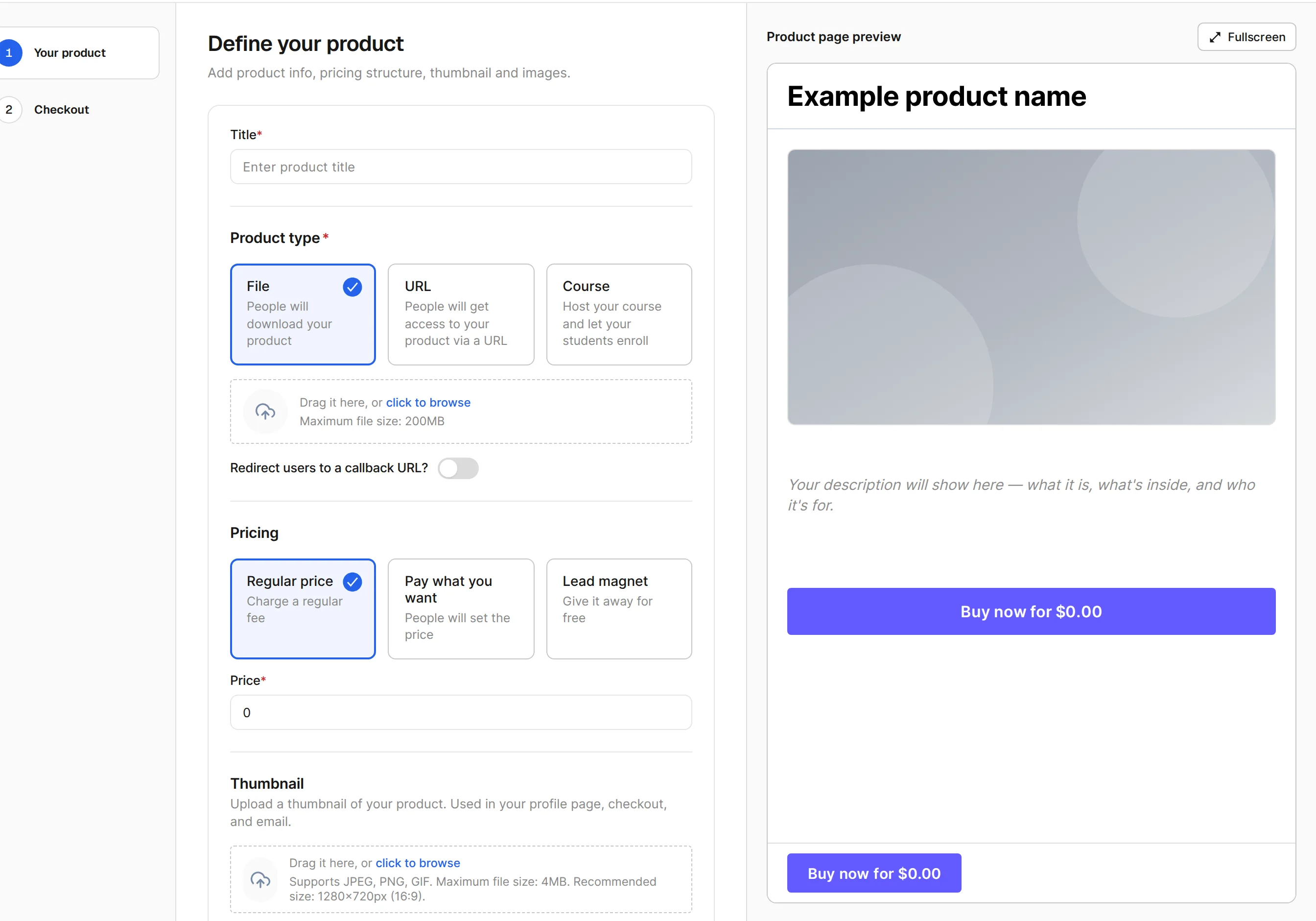Pocketsflow product editor where upsells can be attached